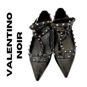 Valentino Rockstud Noir Flats